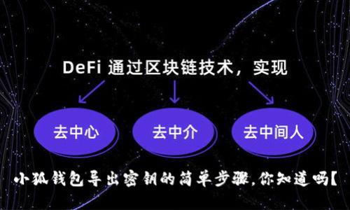 小狐钱包导出密钥的简单步骤，你知道吗？